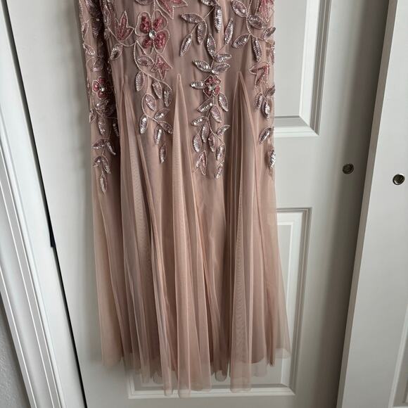 Adrianna Papell Embellished Maxi Dress in Blush - Picture 6 of 16